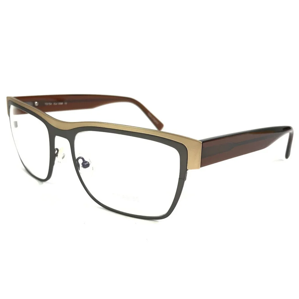 Tom Davies Eyeglasses Frames TD754 Col. 2268 Matte Gold Brown Polished 57-18-145